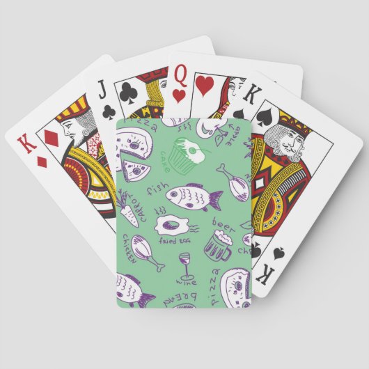Jeu De Cartes Motif avec la nourriture (dos)
