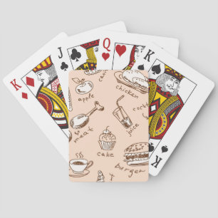 Jeu De Cartes Motif avec la nourriture