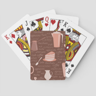 Jeu De Cartes Motif avec les éléments relatifs de café