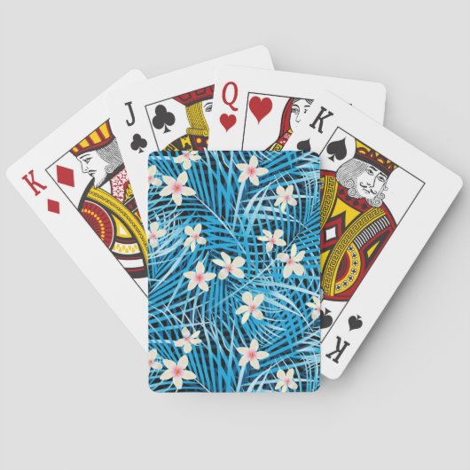 Jeu De Cartes Motif bleu de palmettes (dos)