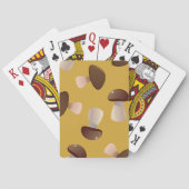Jeu De Cartes Motif Brown de champignons sur moutarde jaune (dos)