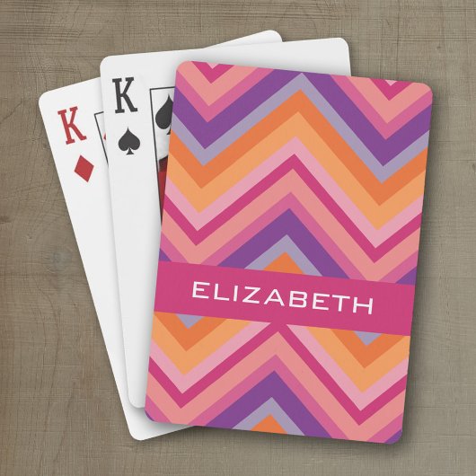 Jeu De Cartes Motif Chevron rose chaud violet orange