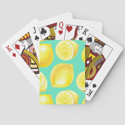 Jeu De Cartes Motif citrons aquarelle (dos)
