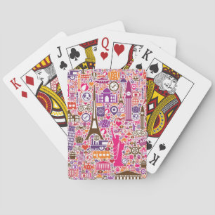 Jeu De Cartes Motif coloré du monde