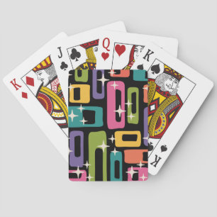 Jeu De Cartes Motif d'âge atomique Abstrait MCM rétro