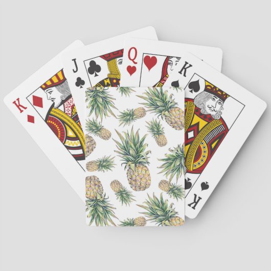 Jeu De Cartes Motif d'ananas aquarelle (dos)