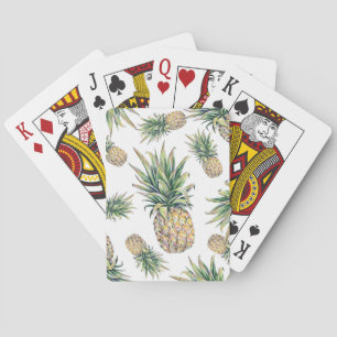 Jeu De Cartes Motif d'ananas d'aquarelle