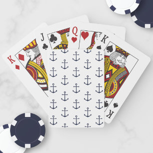 Jeu De Cartes Motif d'ancre bleu marine nautique