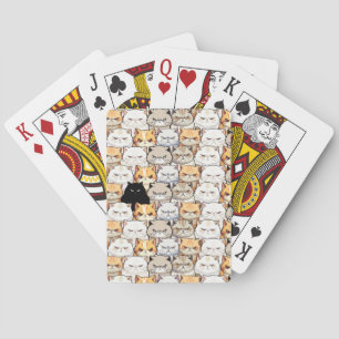 Jeu De Cartes Motif d'animaux de compagnie chaton chats humeur c