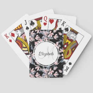 Jeu De Cartes Motif d'aquarelle rose et gris