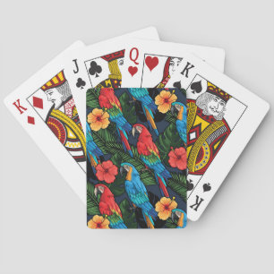 Jeu De Cartes Motif d'ara et de ketmie