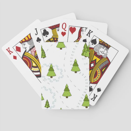 Jeu De Cartes motif d'arbre de Noël (dos)