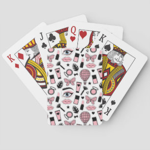 Jeu De Cartes Motif d'autocollant de maquillage