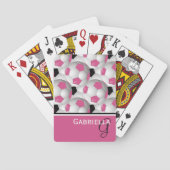 Jeu De Cartes Motif de balle de soccer rose Monogram (dos)