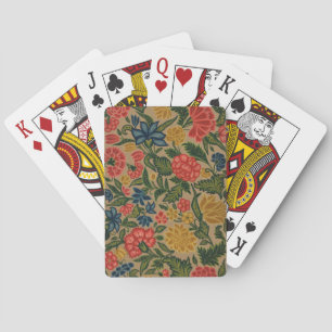 Jeu De Cartes Motif de broderie florale au crewel vintage