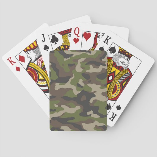 Jeu De Cartes Motif de camouflage vert (dos)