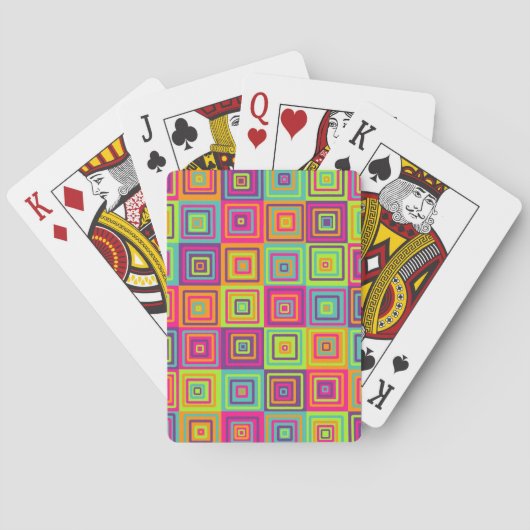 Jeu De Cartes Motif de carrés (dos)