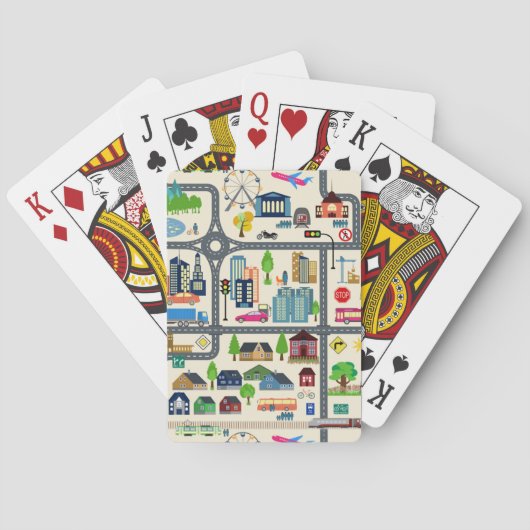 Jeu De Cartes Motif de carte de ville (dos)