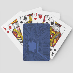 Jeu De Cartes Motif de carte mère Geek bleu