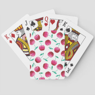Jeu De Cartes Motif de cerise aquarelle