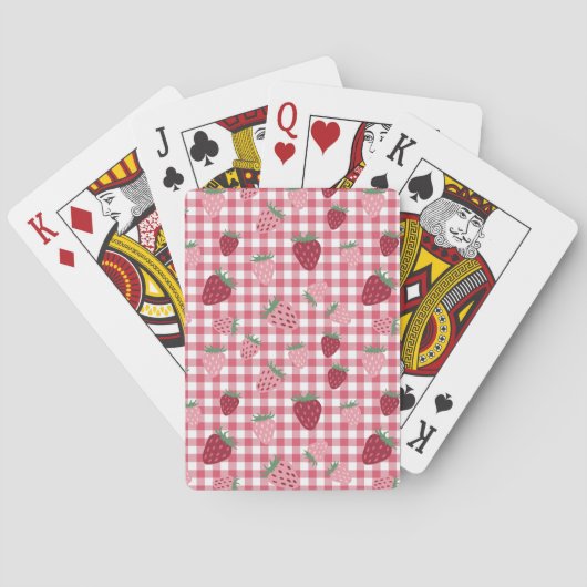 Jeu De Cartes Motif de champ fraise (dos)