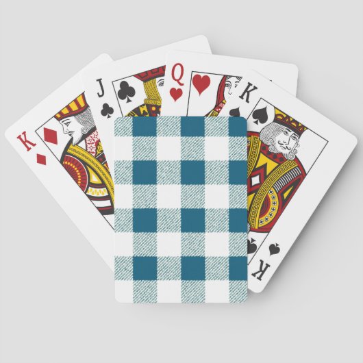 Jeu De Cartes Motif de chèque En vichy bleu vert (dos)