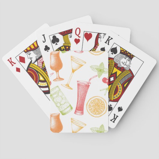 Jeu De Cartes Motif de cocktails esquissé (dos)
