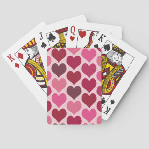 Jeu De Cartes Motif de cœurs roses et rouges