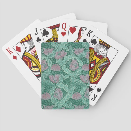 Jeu De Cartes Motif de couronne verte et rouge (par William Morr (dos)
