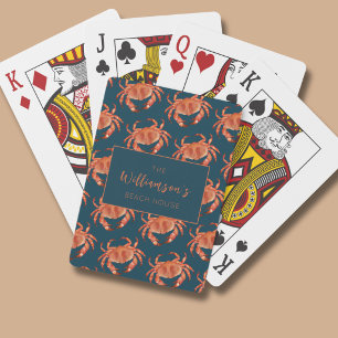 Jeu De Cartes Motif de crabe crustacé océanique
