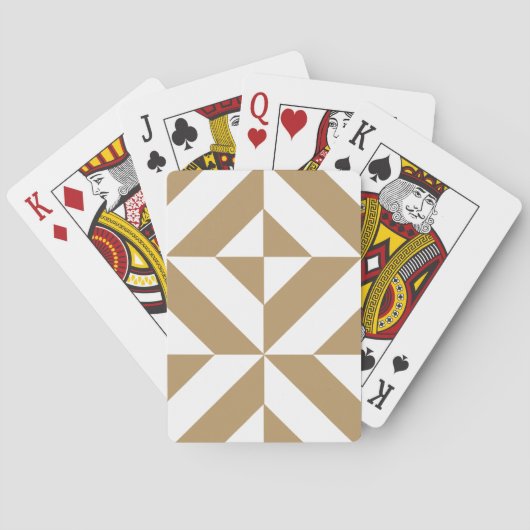 Jeu De Cartes Motif de cube géométrique Brown (dos)