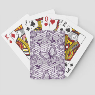 Jeu De Cartes Motif de dentelle avec des papillons
