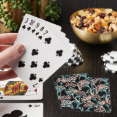 Jeu De Cartes Motif de dessin rose et vert Fleur (In Situ)