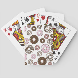 Jeu De Cartes Motif De Donuts, Donuts Roses, Donuts Brown