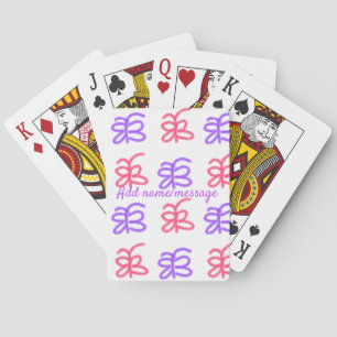 Jeu De Cartes Motif de doodle de papillon rose violet ajouter le