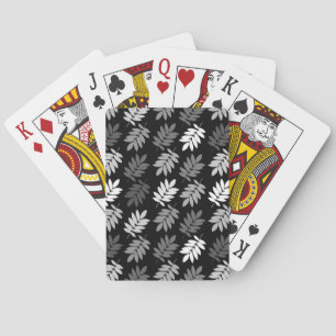 Jeu De Cartes Motif de feuille aînée noir blanc gris