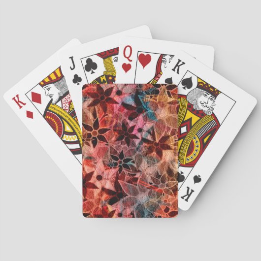 Jeu De Cartes Motif de fleur d'art abstrait #2 (dos)