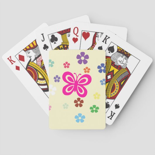 Jeu De Cartes Motif de fleurs colorées (dos)