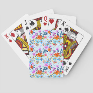 Jeu De Cartes Motif De Fleurs Et De Feuilles De Beau