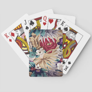 Jeu De Cartes Motif de fleurs tropicales aux couleurs douces