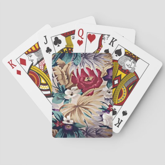 Jeu De Cartes Motif de fleurs tropicales aux couleurs douces (dos)