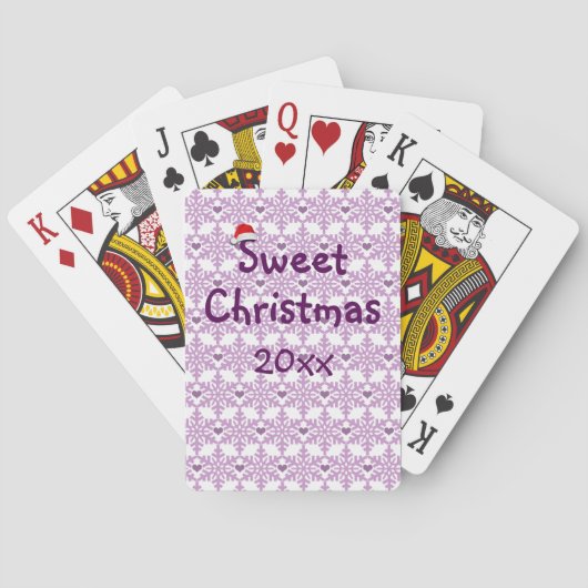 Jeu De Cartes Motif de flocon de neige de Noël doux (dos)