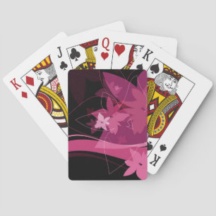 Jeu De Cartes Motif de floraison magenta