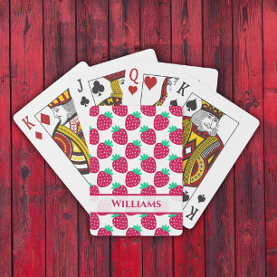 Jeu De Cartes Motif de fraise mini mignonne en rouge et vert