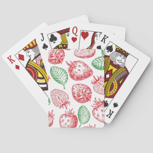 Jeu De Cartes Motif de fraises (dos)