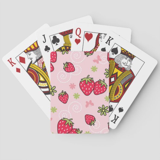 Jeu De Cartes Motif de fraises (dos)