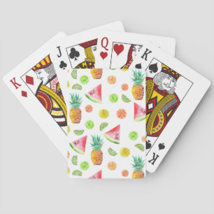 Jeu De Cartes Motif de fruit glacé d'aquarelle
