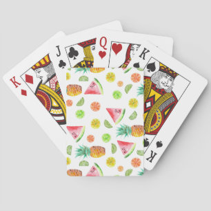 Jeu De Cartes Motif de fruit glacé d'aquarelle