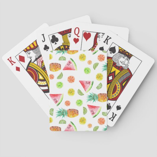 Jeu De Cartes Motif de fruit glacé d'aquarelle (dos)