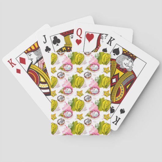 Jeu De Cartes Motif de fruits texturés à main libre (dos)